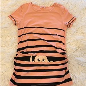 Maternity Baby Peeking T Shirt Funny Pregnancy Tee